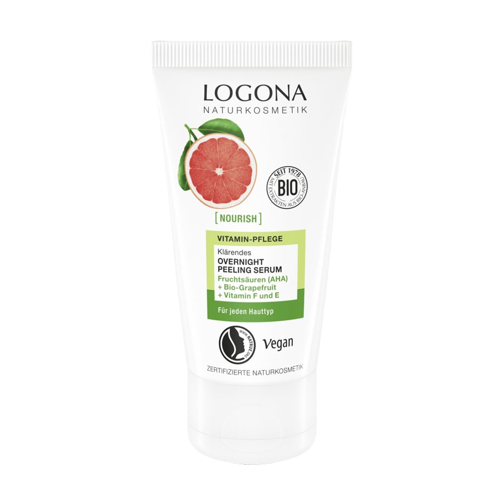 Нічна пілінг-сироватка для обличчя Logona Nourish Overnight Peeling Serum Грейпфрут, 50 мл